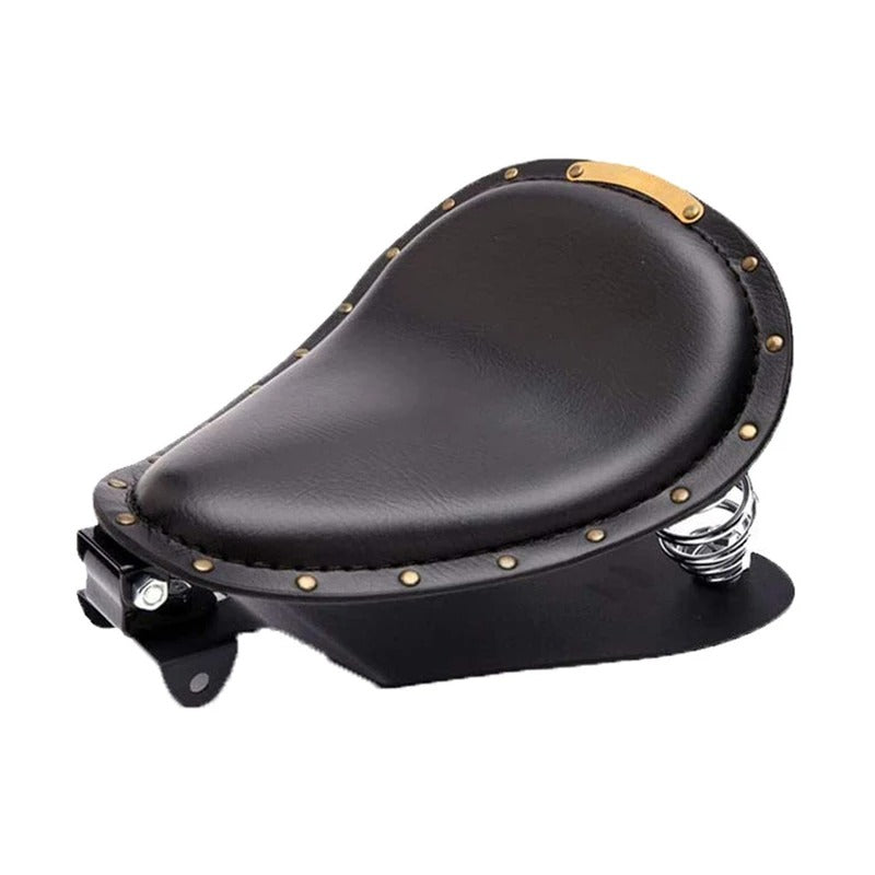 Universal Retro Leather Motorcycle Solo Seat Chopper Saddle Vintage Cushion Parts For Harley Davidson Iron 883 Sportster Softail