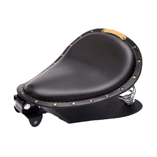 Universal Retro Leather Motorcycle Solo Seat Chopper Saddle Vintage Cushion Parts For Harley Davidson Iron 883 Sportster Softail