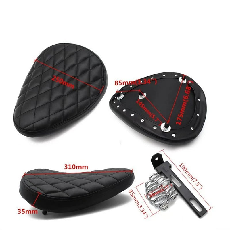 1 Set Motorcycle Retro Leather Solo Seat 3" Spring Bracket For Harley Prince Car Series Modified Single Seat Cushion