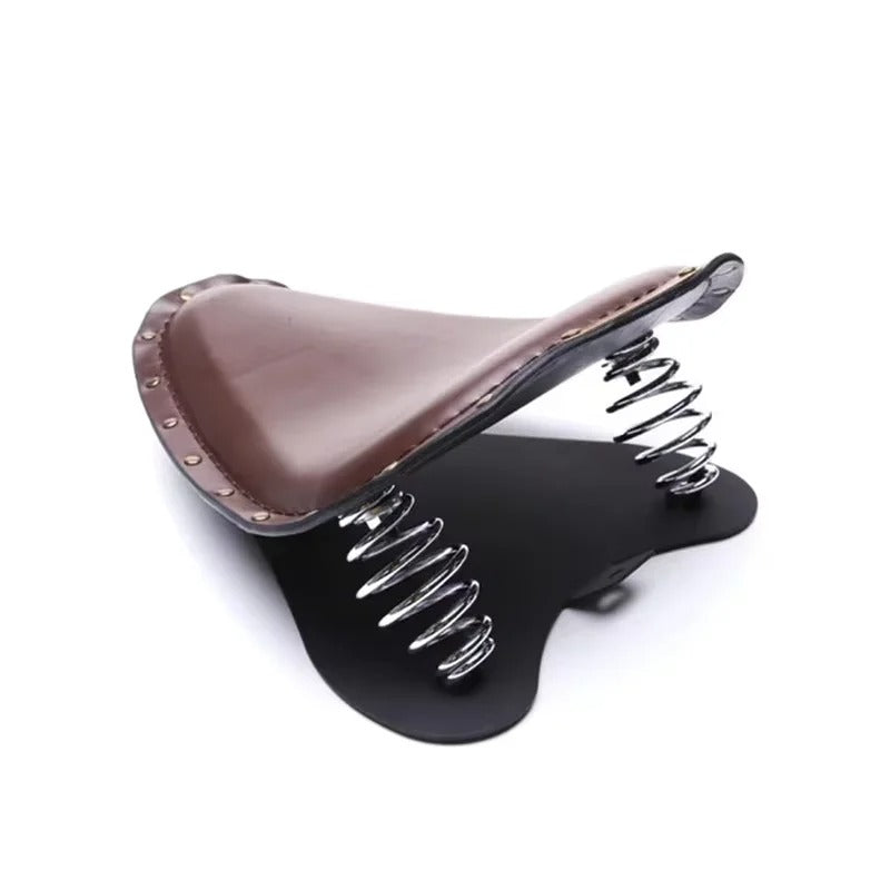 Universal Retro Leather Motorcycle Solo Seat Chopper Saddle Vintage Cushion Parts For Harley Davidson Iron 883 Sportster Softail