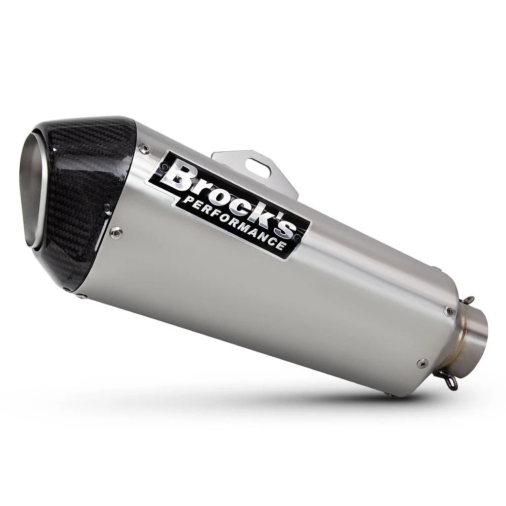 60mm Universal Brock CT Exhaust Muffler with Carbon Fiber Tip For BMW Yamaha GSX1300 GSX-R1000 ZX14R S1000RR