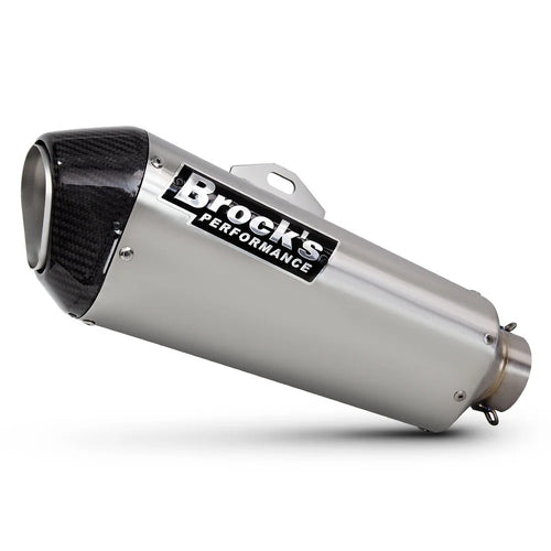 60mm Universal Brock CT Exhaust Muffler with Carbon Fiber Tip For BMW Yamaha GSX1300 GSX-R1000 ZX14R S1000RR