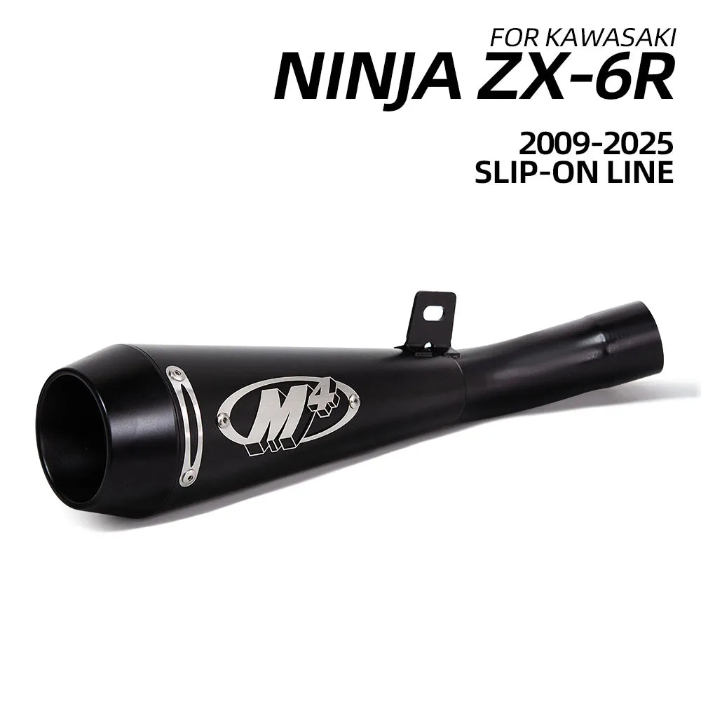 For Kawasaki Ninja ZX6R ZX-6R Slip On Line Motorcycle Exhaust M4 Muffler with DB Killer 2009-2025
