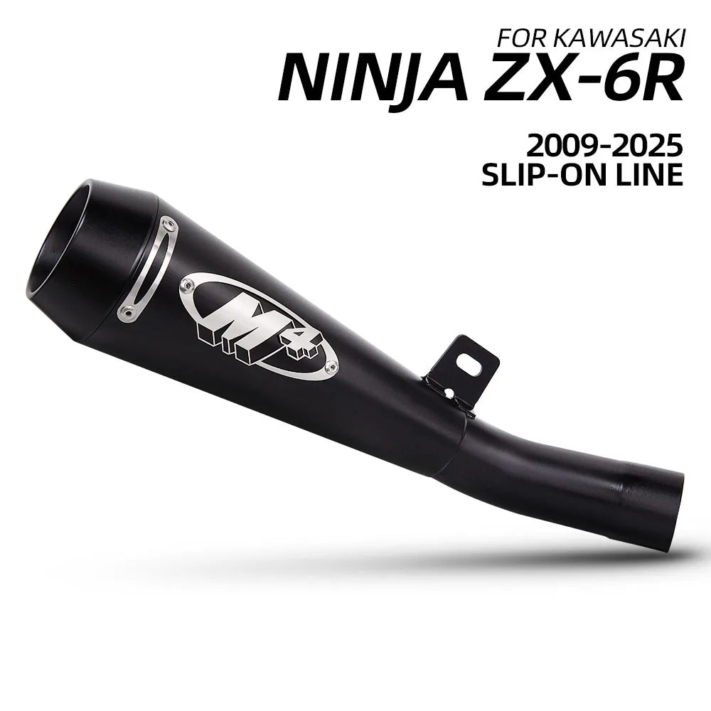 For Kawasaki Ninja ZX6R ZX-6R Slip On Line Motorcycle Exhaust M4 Muffler with DB Killer 2009-2025