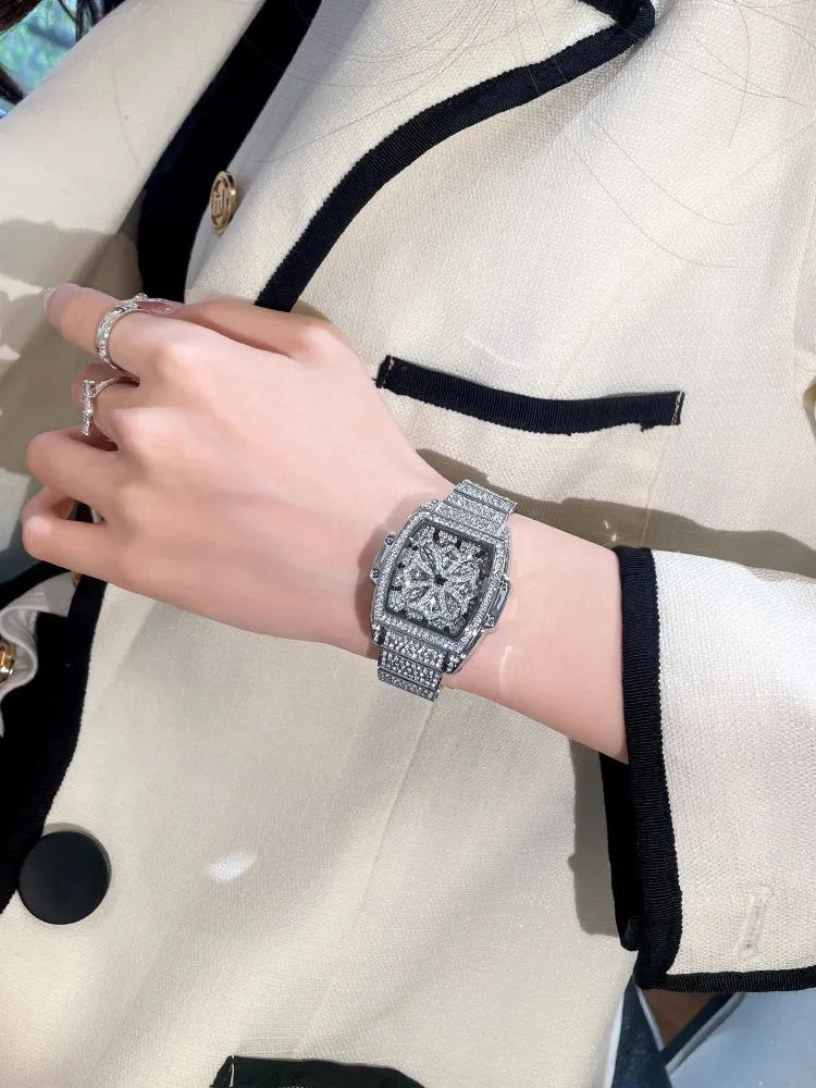 Office Ladies Work Shiny Diamonds Quartz Watch Women Party Jewelry Accessory Wristwatch Fashion Designer Watches