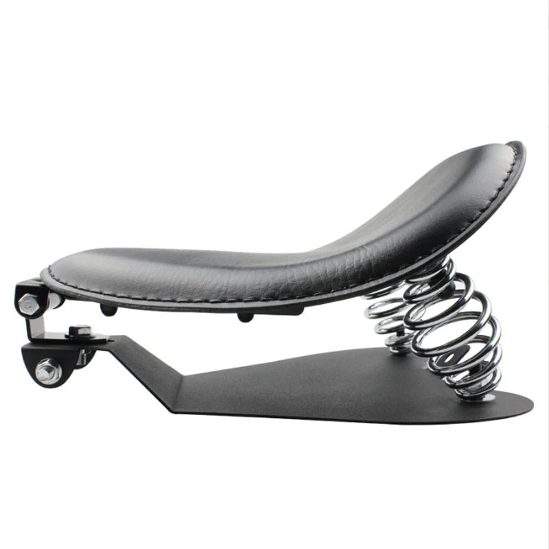 Motorcycle Solo Spring Seat Black Leather Bobber Saddle For Harley Sportster XL883 X48 XL1200 Dyna Softail Custom Chopper Cushio