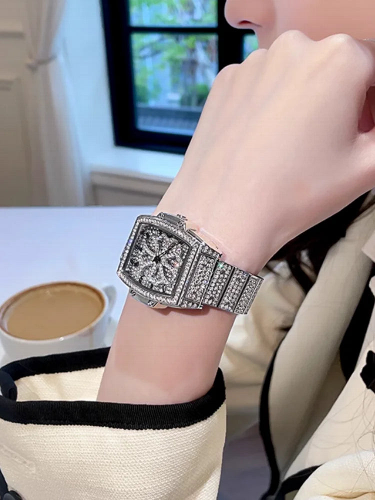 Office Ladies Work Shiny Diamonds Quartz Watch Women Party Jewelry Accessory Wristwatch Fashion Designer Watches