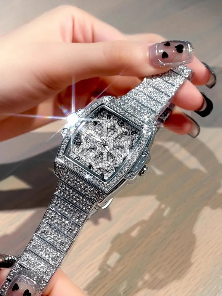 Office Ladies Work Shiny Diamonds Quartz Watch Women Party Jewelry Accessory Wristwatch Fashion Designer Watches