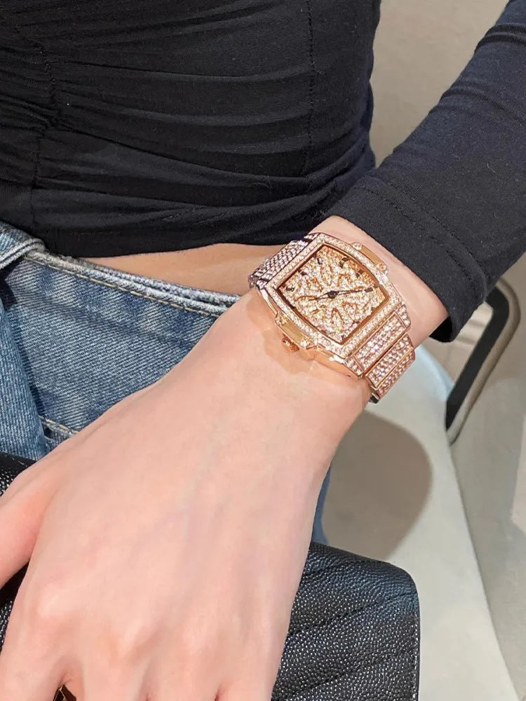 Office Ladies Work Shiny Diamonds Quartz Watch Women Party Jewelry Accessory Wristwatch Fashion Designer Watches