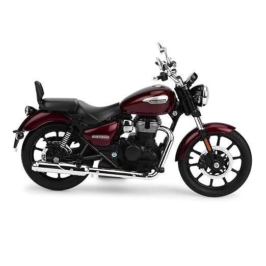 Royal Enfield Scale Model Meteor 350 Stellar Red Plastic Metal Miniature Toy