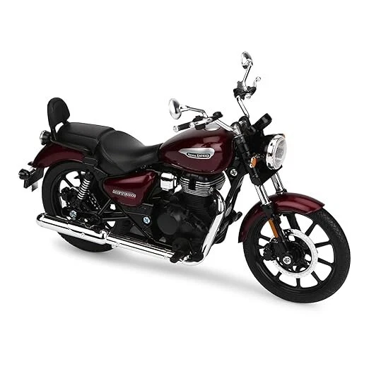 Royal Enfield Scale Model Meteor 350 Stellar Red Plastic Metal Miniature Toy